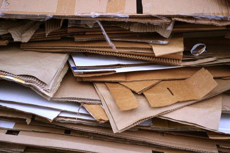stacks of sheets of cardboard